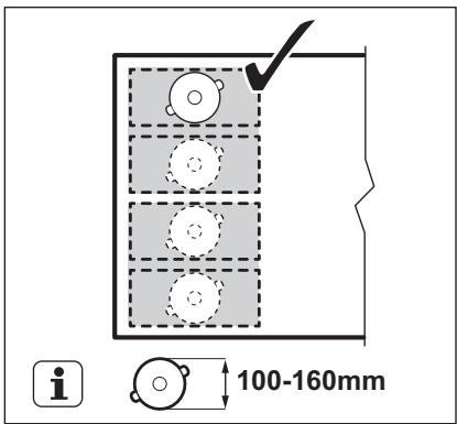 ELECTROLUX EIV653  -  EIV653 - Diamètre et position de l'ustensile - 1