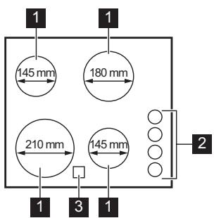 ZANUSSI ZHRN640K - COOKING SURFACE LAYOUT - 1