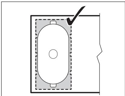 AEG IPE74541FB - Richtige Position des Kochgeschirrs: - 1