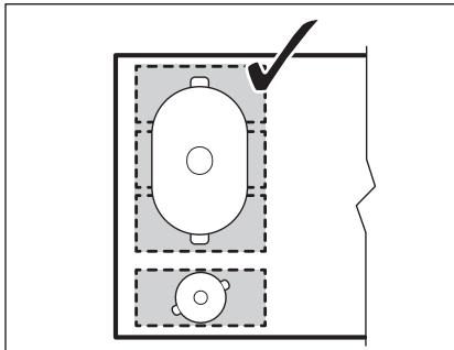 AEG IKE84445XB - IKE84445IB - Richtige Position des Kochgeschirrs: - 1
