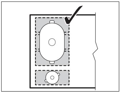 AEG IKE84445XB - IKE84445IB - Juiste positie voor kookgerei: - 1
