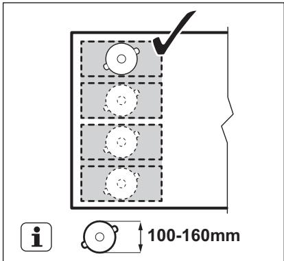 AEG IKE84445XB - IKE84445IB - Diamètre et position de l'ustensile - 1