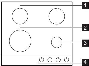 ZANUSSI ZGH65414XS - INDELING KOOKPLAAT - 1