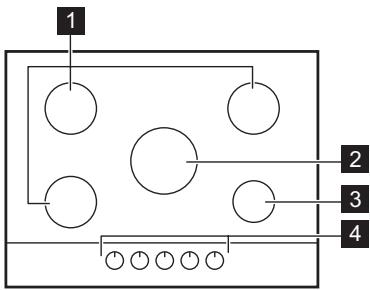 ZANUSSI ZGGN755K - DESCRIPTION DE LA TABLE DE CUISSON - 1