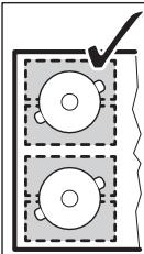 AEG IKE95454XB  -  IKE95454IB - Richtige Position des Kochgeschirrs: - 1