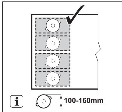 AEG IKE95454XB  -  IKE95454IB - Diameter en positie van het kookgerei - 1