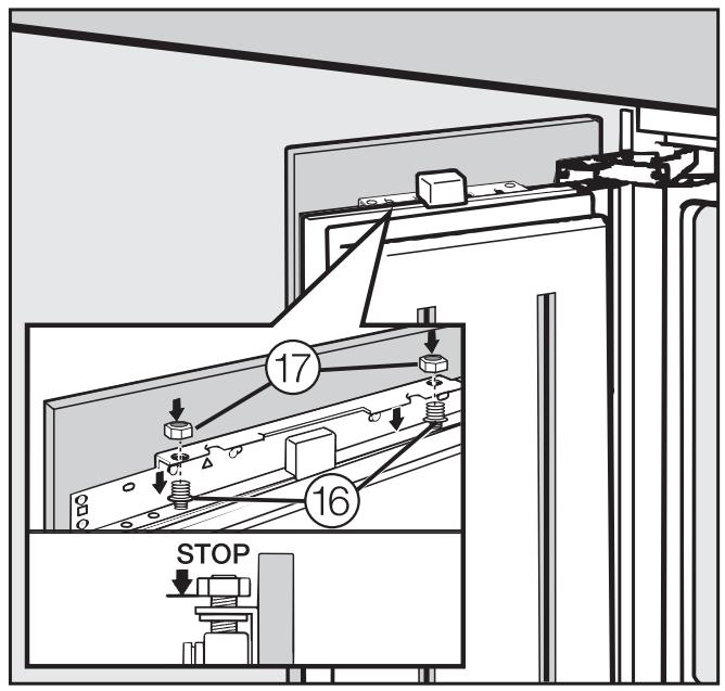 MIELE F 1811 Vi - F 1811 Vi - Securing and aligning the furniture door - 2