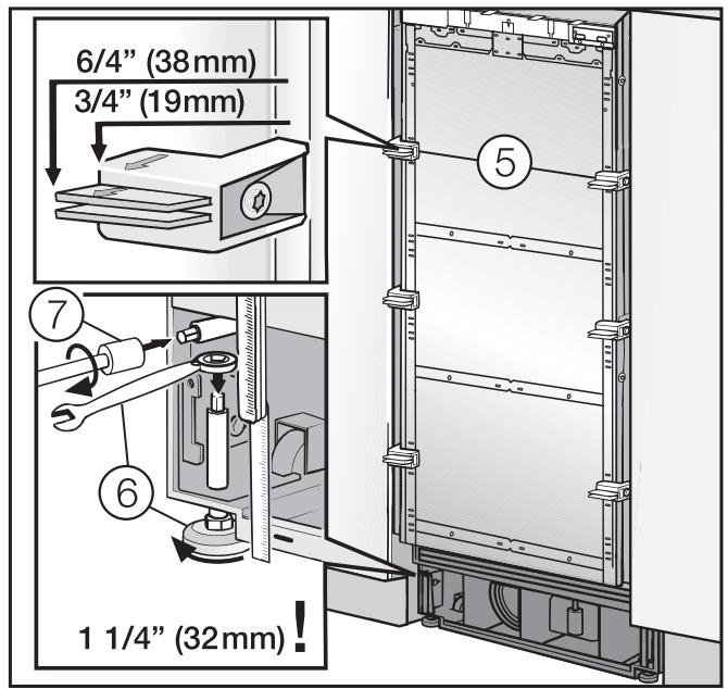 MIELE F 1811 Vi - F 1811 Vi - Aligning the appliance - 1