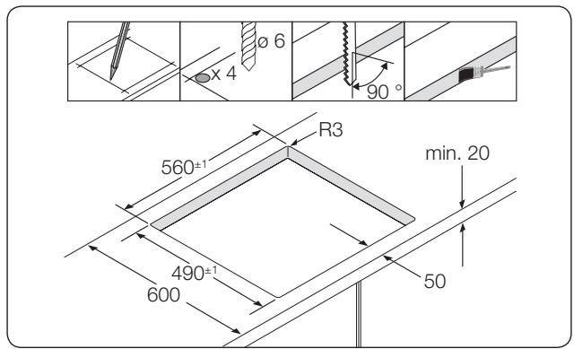 SAMSUNG NZ64F5RD9AB/EF - INSTALLATIE IN HET WERKBLAD - 3