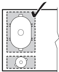 ELECTROLUX EIV95550  -  EIV95550 - Posicion correcta del utensilio de cocina: - 1