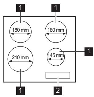 ELECTROLUX LIR60430  -  LIR60430 - Agencement des zones de cuisson - 1