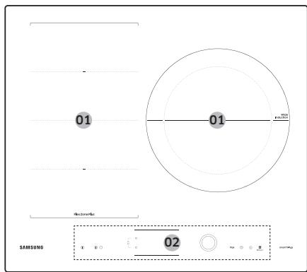 SAMSUNG NZ64B6058GK/U1  -  NZ64B6056GK/U1 -  NZ64B6058GK/U1 - Cooking zones - 4