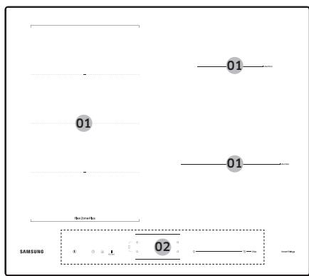 SAMSUNG NZ64B6058GK/U1 - NZ64B6056GK/U1 - NZ64B6058GK/U1 - Zone di cottura - 1