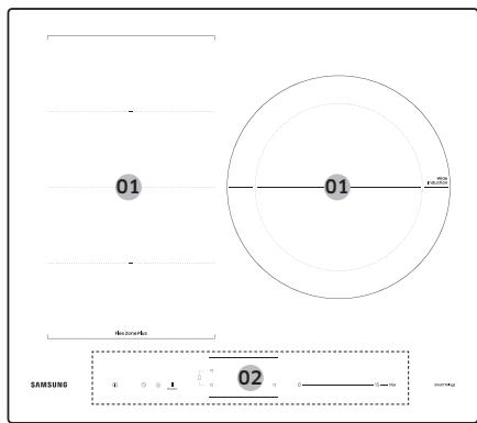 SAMSUNG NZ64B6058GK/U1  -  NZ64B6056GK/U1 -  NZ64B6058GK/U1 - Cooking zones - 3