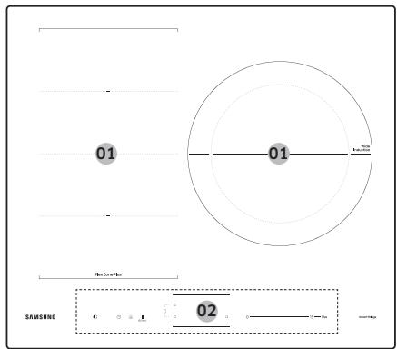 SAMSUNG NZ64B6058GK/U1  -  NZ64B6056GK/U1 -  NZ64B6058GK/U1 - Ediena gatavošanas zonas - 3