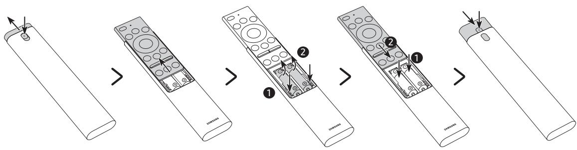 SAMSUNG QE65Q64 - Einsetzen der Batterien in die Samsung Smart Remote - 1