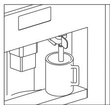 ASKO CM8457S - Avertissement! N'utilisez la buse d'eau chaude que si une tasse ou un bol se trouve sous le bac. Vous pouvez vous brûler avec l'eau chaude! - 2