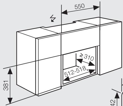 MIELE M 6022-55 SC - Dimensioni incasso - 1