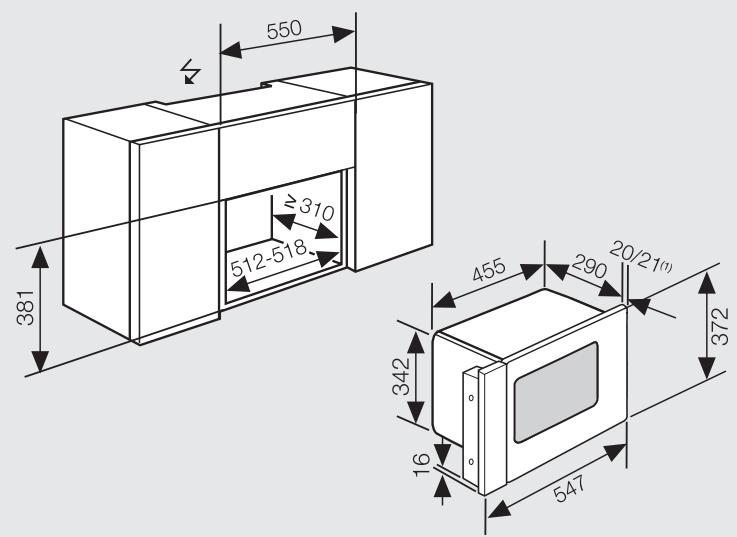 MIELE M 6022-55 SC - M 6022-55 CH encastré dans une armoire supérieure - 1