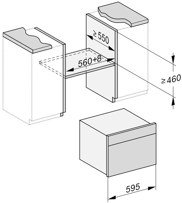 MIELE DGC 7440 NR  -  DGC 7440X BB - Encastrement dans un meuble bas - 1