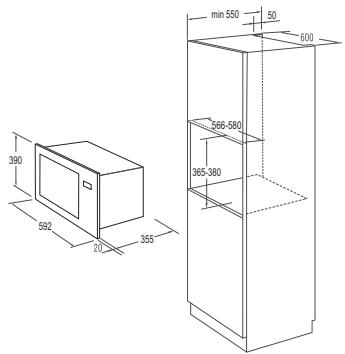 GORENJE BM235SYW - MOUNTING DIMENSIONS - 1