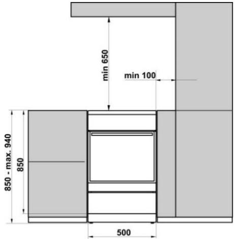 GORENJE ECS5350XA - INSTALLATION ET RACCORDEMENT MISE EN PLACE DE L'APPAREIL (mm) - 1
