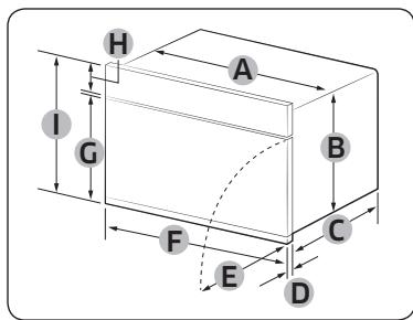 SAMSUNG NQ50K3130BT - Dimensions requises pour l'installation - 1