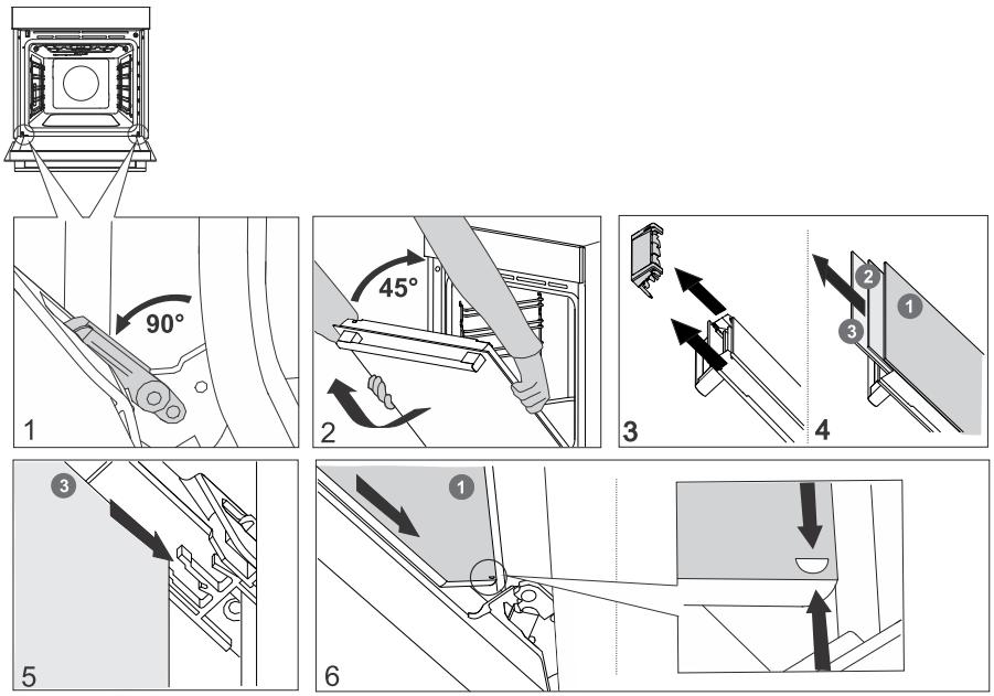 GORENJE BO6717E03X - Removing and replacing the oven door and glass panes - 1