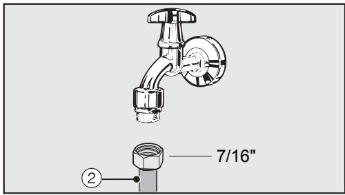 MIELE F 2672 VI - Installing the water hose to the appliance - 2