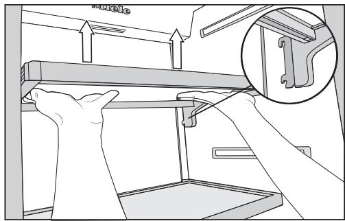 MIELE F 2672 VI - Removing or moving the shelves - 1