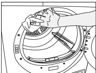 BEKO DHS8412PA0 - Limpeza do filtro para fiapas/Supérência interna da porta de carreamento - 9