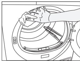GRUNDIG GT76924D - Filtres à fibres (filtres internes et externes) / Nettoyage de la surface interieure de la porte de chargement - 11