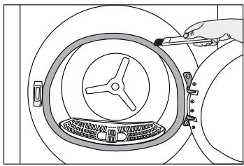 GRUNDIG GT76924D - Filtres à fibres (filtres internes et externes) / Nettoyage de la surface interieure de la porte de chargement - 10