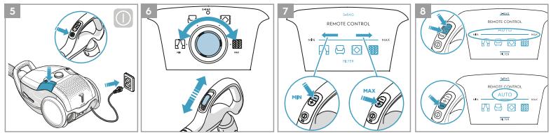 5 6 7 8 REMOTE CONTROL MAX MIN MAX REMOTE CONTROL AUTO REMOTE CONTROL AUTO TNTT