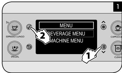 SAECO EXPRELIA EVO - BEVERAGE MENU MENUBEVANDA - 1