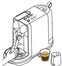 SAGE SNE500BKS4EFR1 CREATISTA UNO - Place a cup under the coffee outlet. Use the cup support if required. PUSH the cup support to unlock. - 1