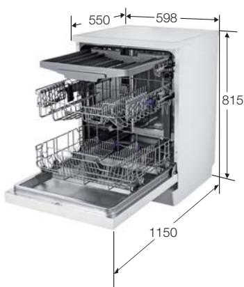 SAMSUNG DW60M6050SS - PRODUCT DIMENSION - 3