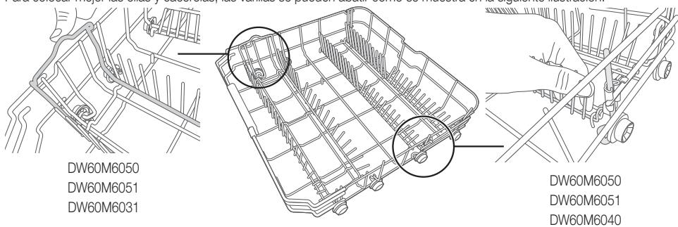 SAMSUNG DW60M6050SS - VARILLAS ABATIBLES DE LA CESTA INFERIOR - 1