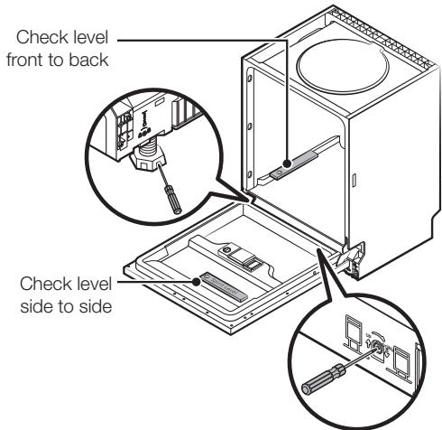 SAMSUNG DW60M6050SS - STEP 6. LEVELLING THE DISHWASHER - 1