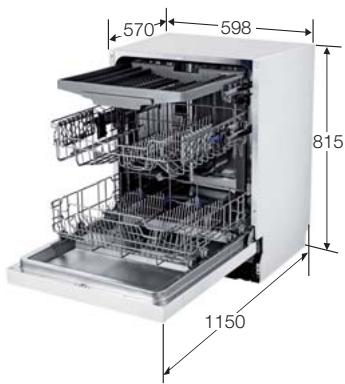 SAMSUNG DW60M6050SS - PRODUCT DIMENSION - 2