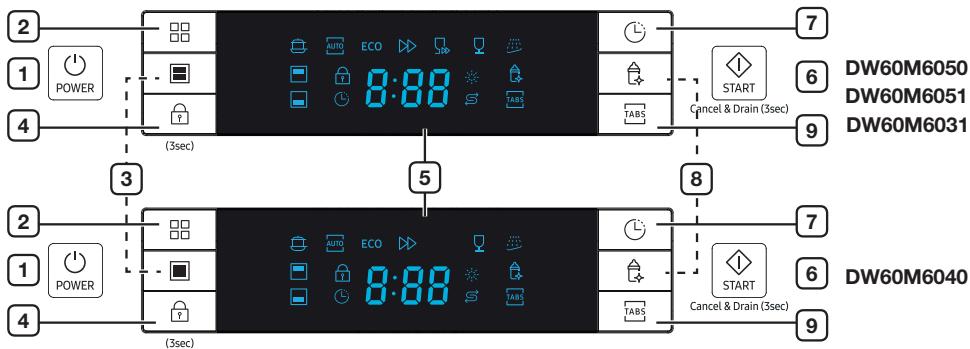 SAMSUNG DW60M6050SS - CONTROL PANEL - 1