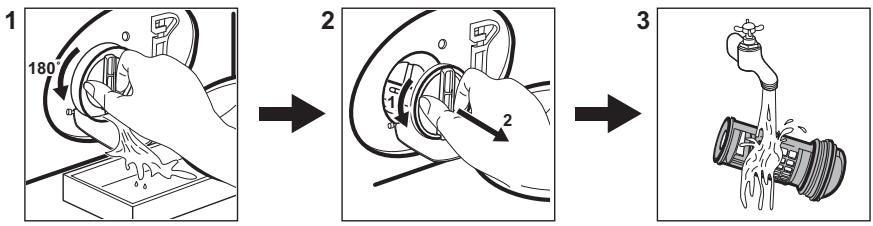 AEG LR75R942  -  LR75R944 - Nettoyage du filtre de la pompe de vidange - 1