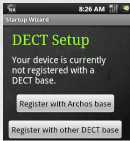 ARCHOS 35 SMART HOME - Registrar de un téléphone ARCHOS con una base DECT ARCHOS durante el asistente de inicia - 1