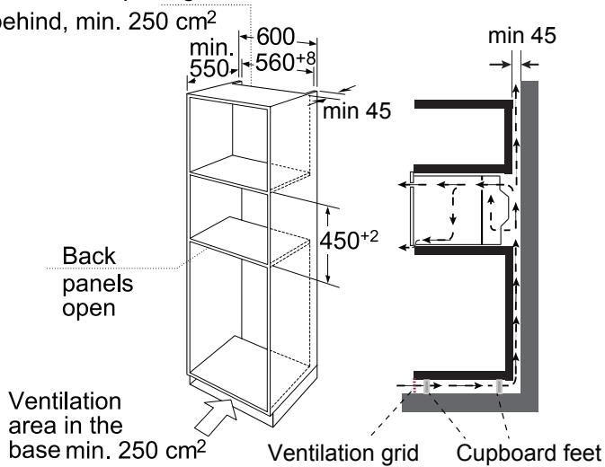 BEKO MCI 44313 BG  -  MCI 44313 X - Installation dimensions - 1