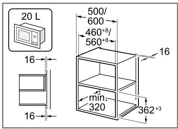 BOSCH BFL623MB3 - BFL623MB3-B - Installation in a wall unit - 1
