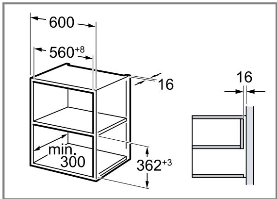 BOSCH BFL423MB0  -  BFL423MB0 - Misure d'incasso nel mobile a pensile - 1