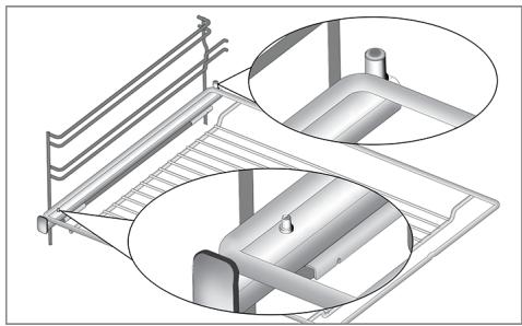 BEKO BBCW13400DX - Mise en place appropriée de la grille métallique et du plateau sur les rails téléscopiques modèles à étagères grillagées et rails téléscopiques - 1