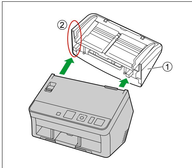 PANASONIC KV-S1057C - Installation du guide-carte pour lot mixte - 1