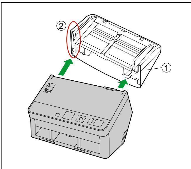 PANASONIC KV-S1057C - Retrait du guide-carte pour lot mixte - 2
