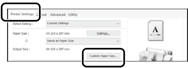 EPSON SURECOLOR SC-T2100 - Enregistrer et sélectionner le format du papier - 1